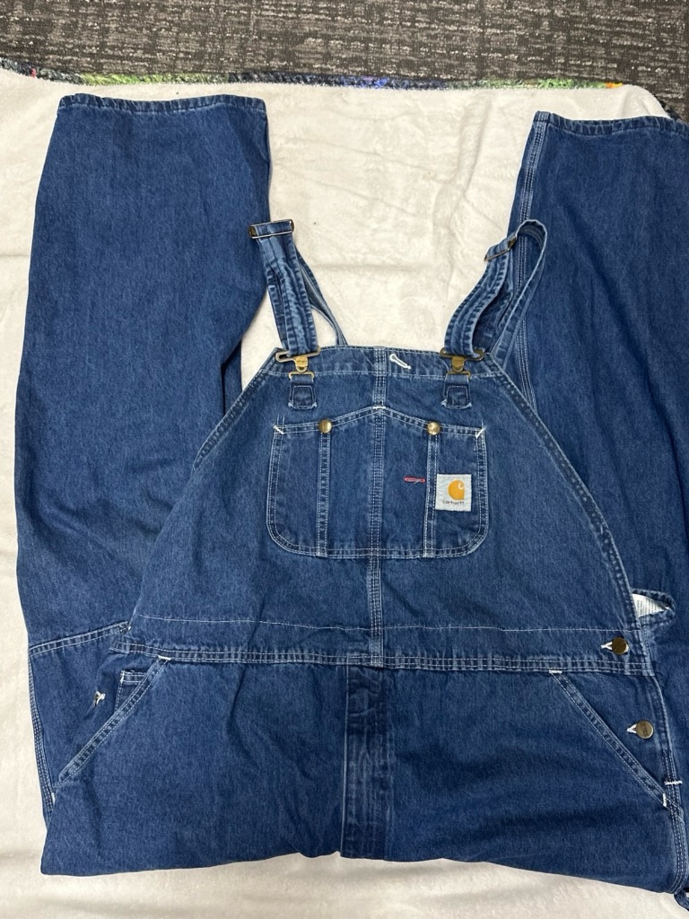 Carhartt Denim Overalls in Dark Blue 46" x 30"